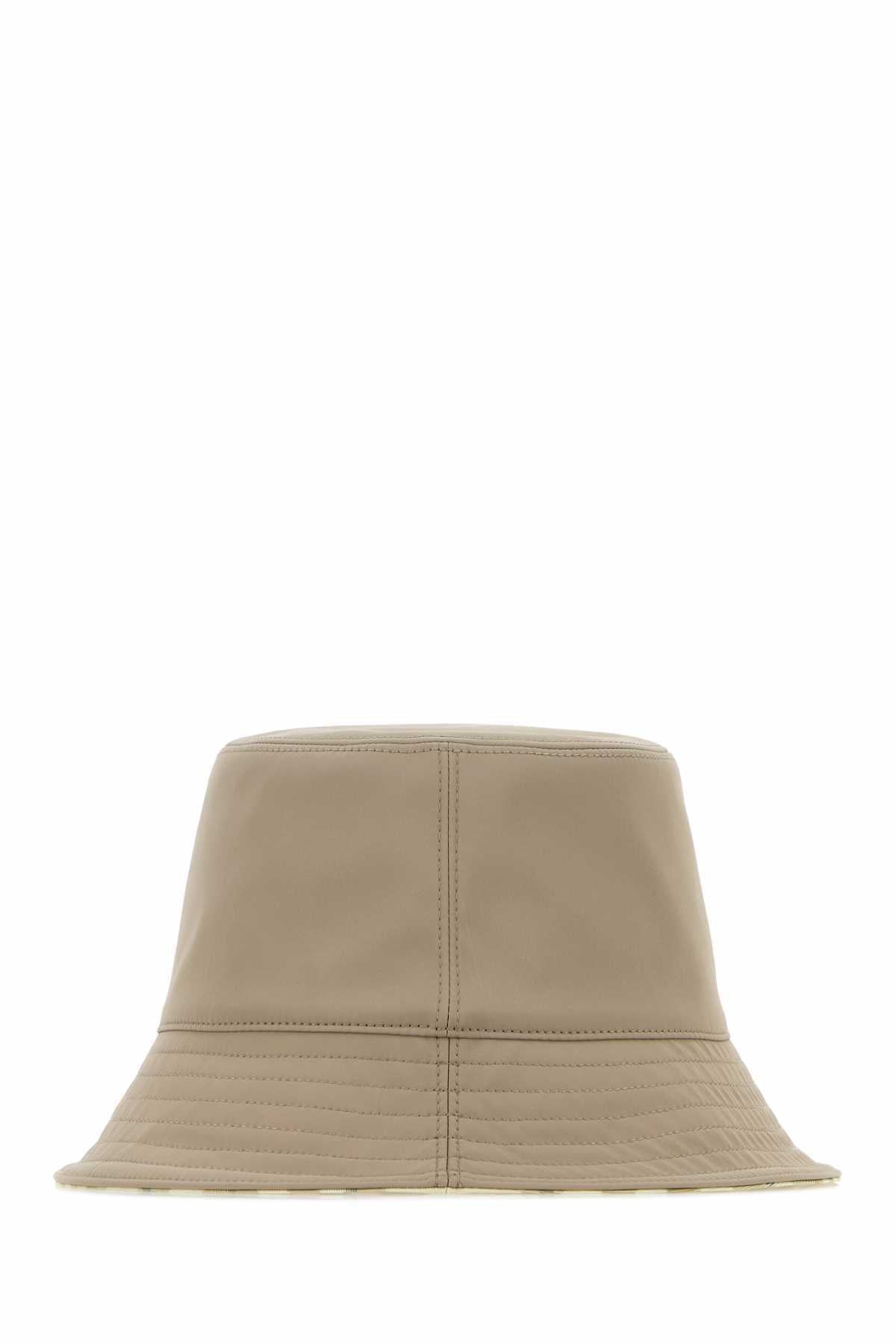 Burberry Unisex Dove Grey Stretch Canvas Reversible Bucket Hat BURBERRY