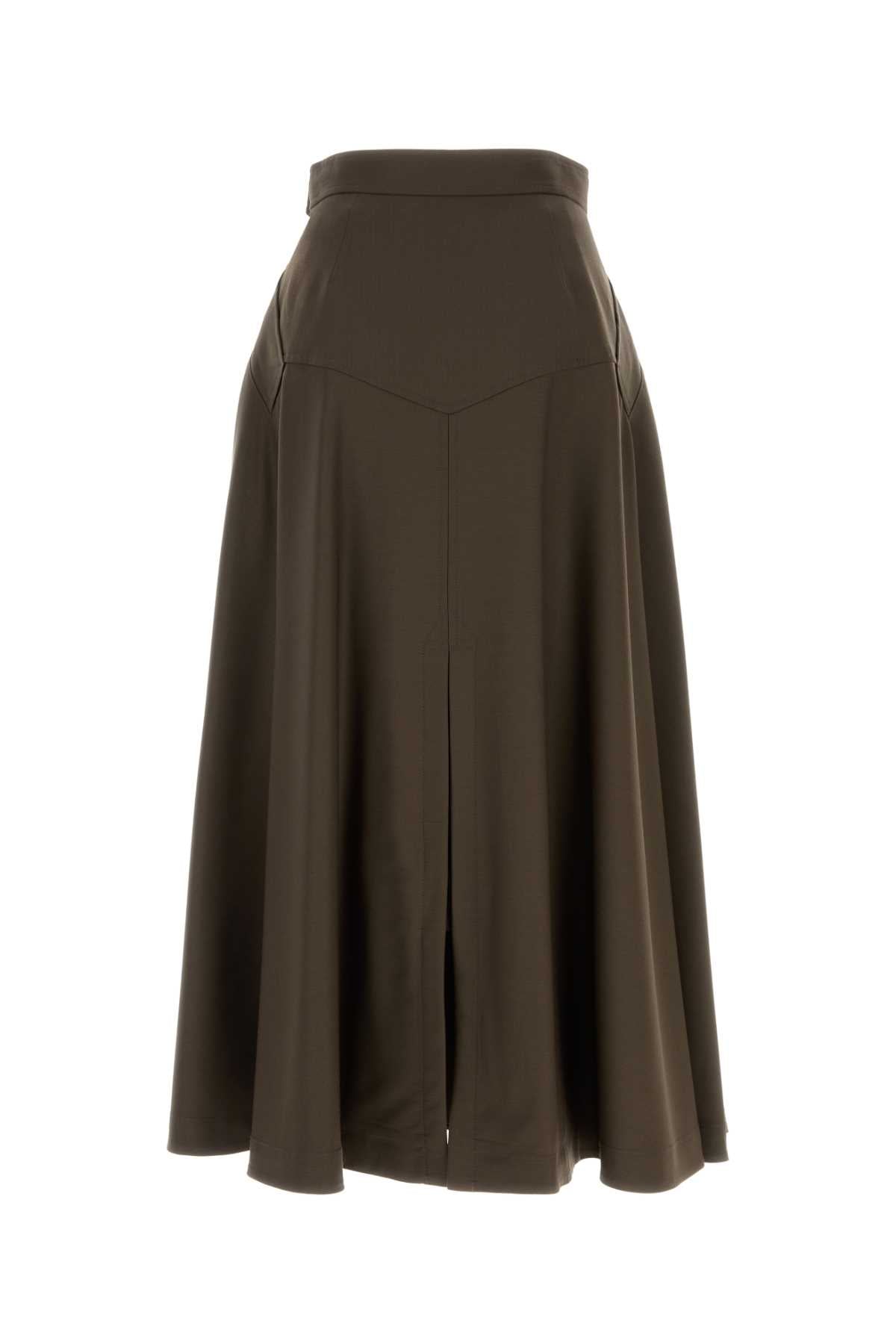Burberry Women Brown Wool Skirt BURBERRY