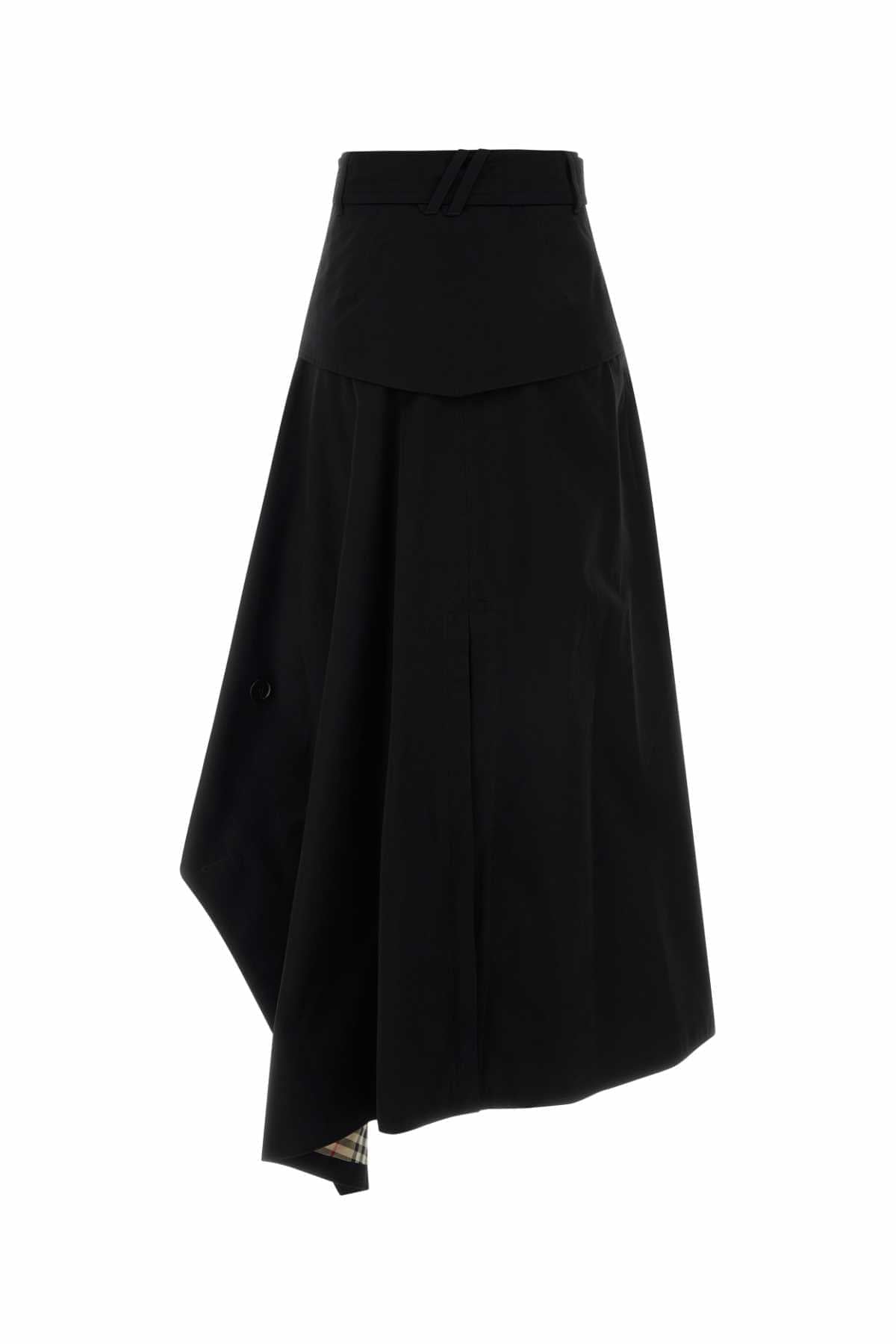 Burberry Women Black Gabardine Skirt BURBERRY