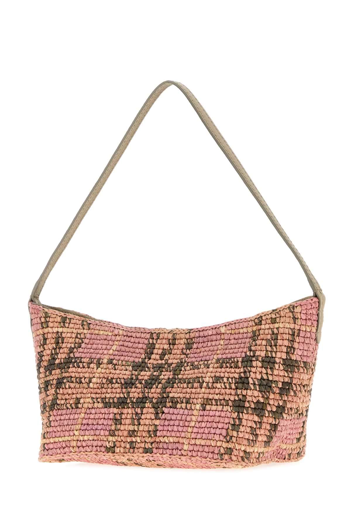 Burberry Women Embroidered Raffia Mini Margate Shoulder Bag BURBERRY