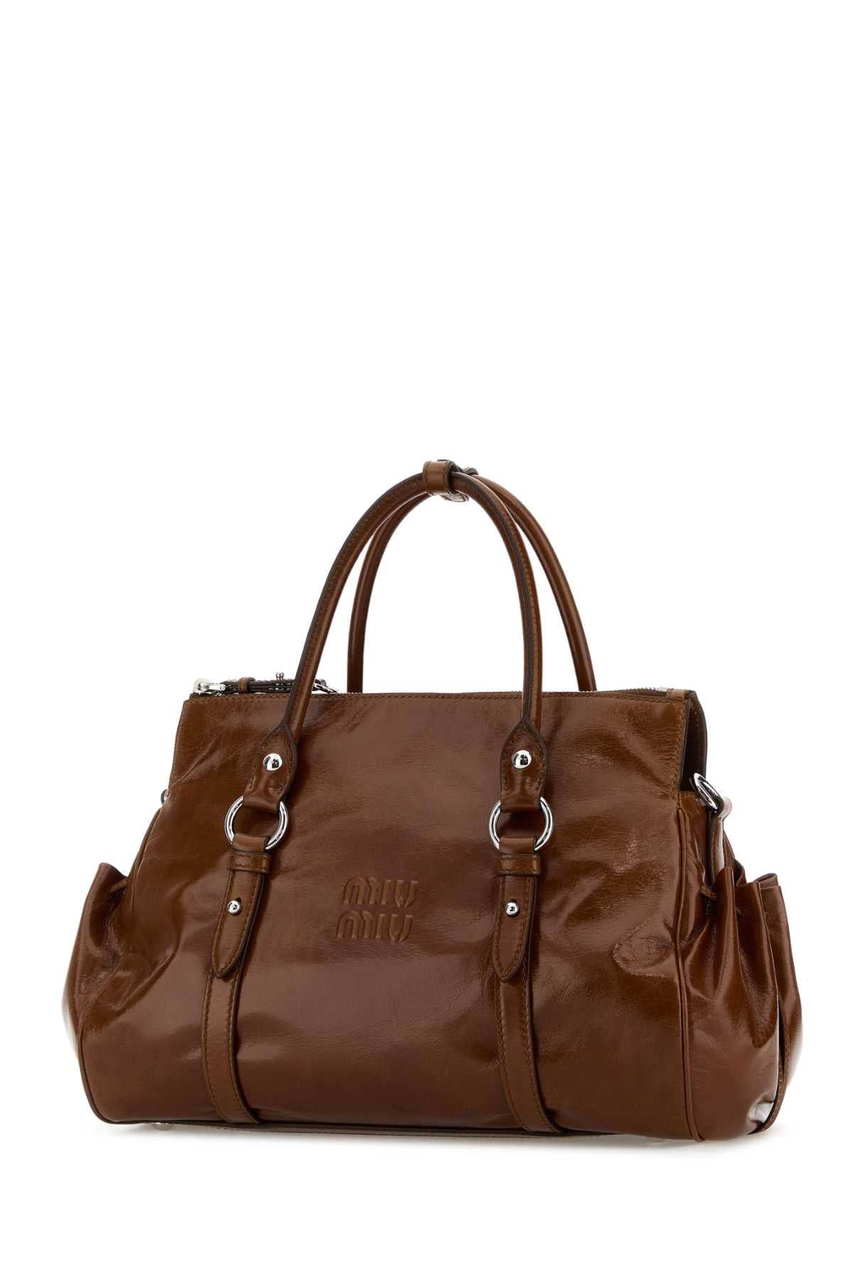 Miu Miu Women Brown Leather Handbag MIU MIU