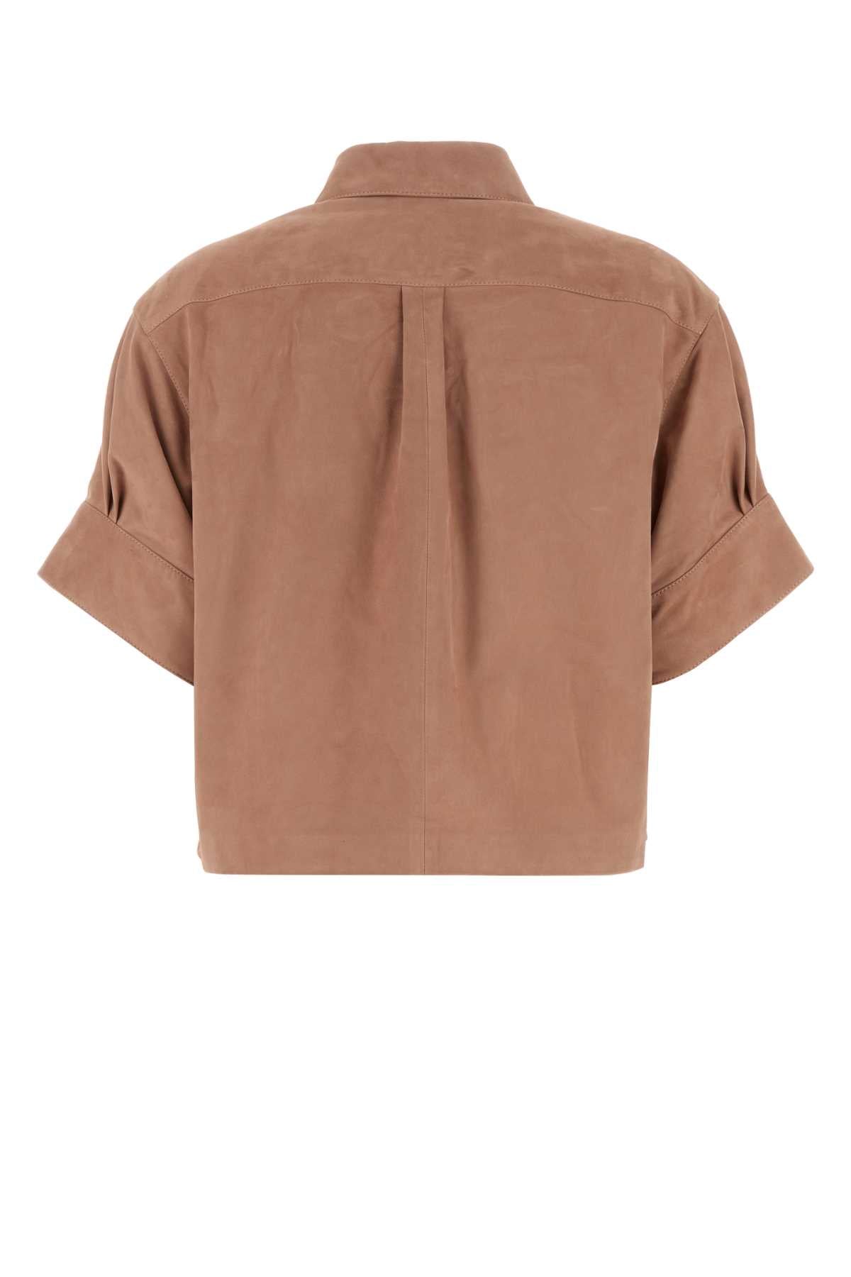 Loewe Paula's Ibiza Women Pink Suede Paula S Ibiza Shirt LOEWE