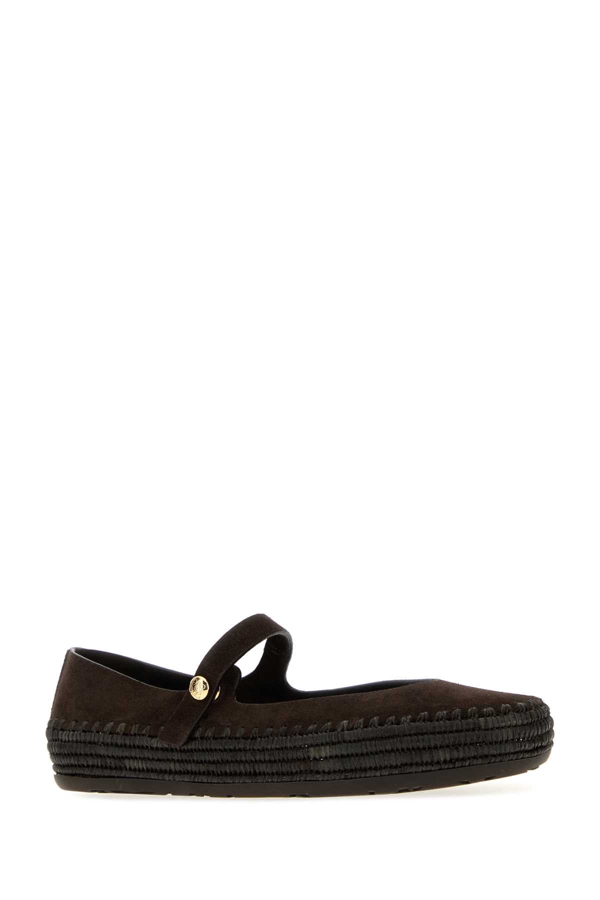 Loewe Paula's Ibiza Women Dark Brown Suede Paula S Ibiza Rio Ballerinas LOEWE