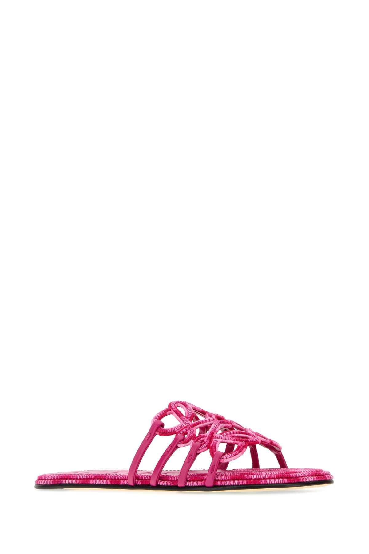Loewe Paula's Ibiza Women Pink Canvas Paula S Ibiza Petal Anagram Slippers LOEWE