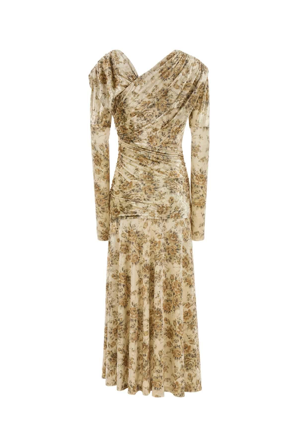 Ganni Women Printed Velvet Dress GANNI
