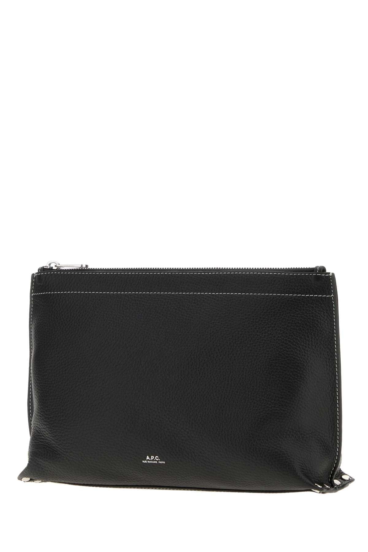 A.P.C. Women Black Leather Clou Pouch A.P.C.