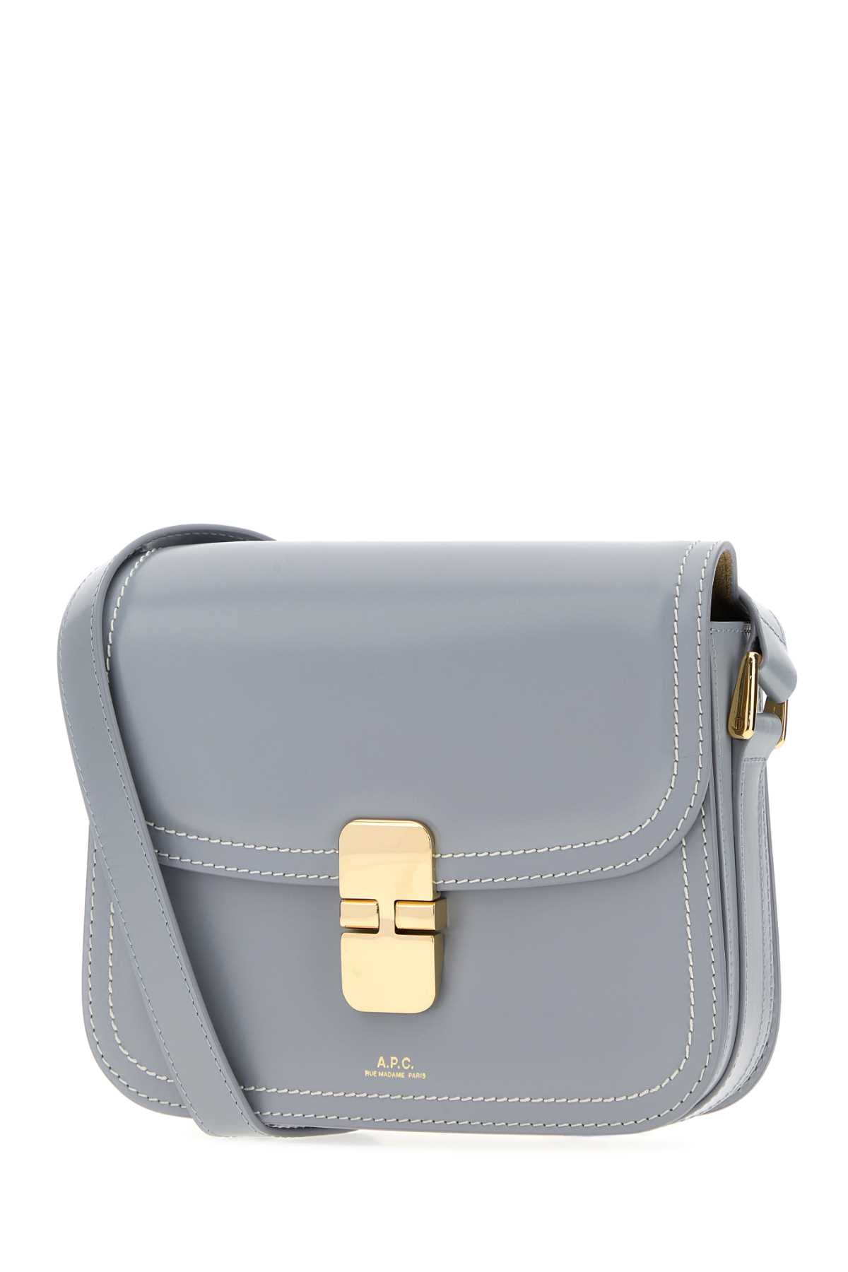 A.P.C. Women Powder Light-Blue Leather Small Grace Crossbody Bag A.P.C.