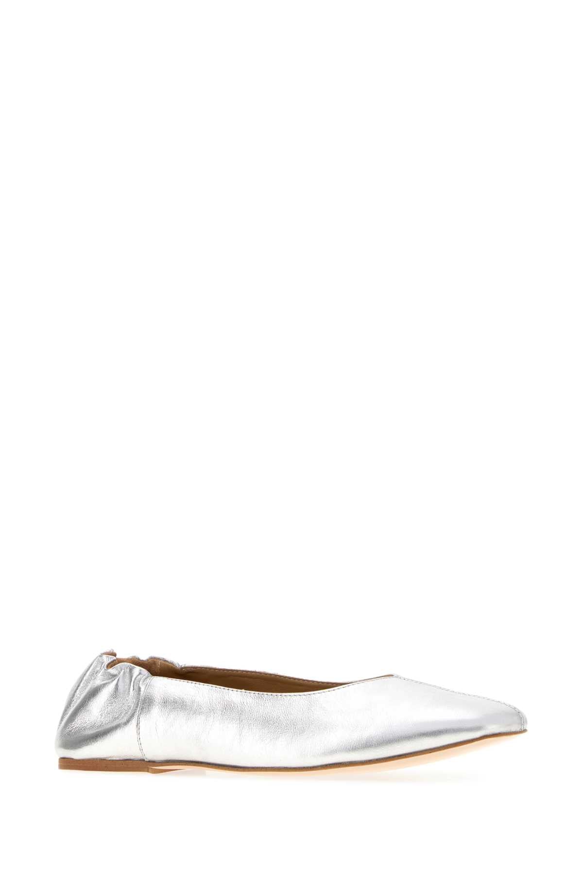 A.P.C. Women Silver Leather Juliet Ballerinas A.P.C.