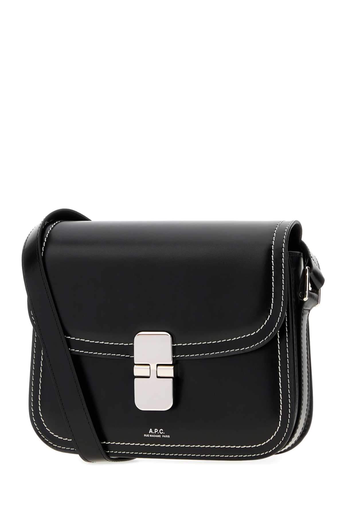 A.P.C. Women Black Leather Small Grace Shoulder Bag A.P.C.