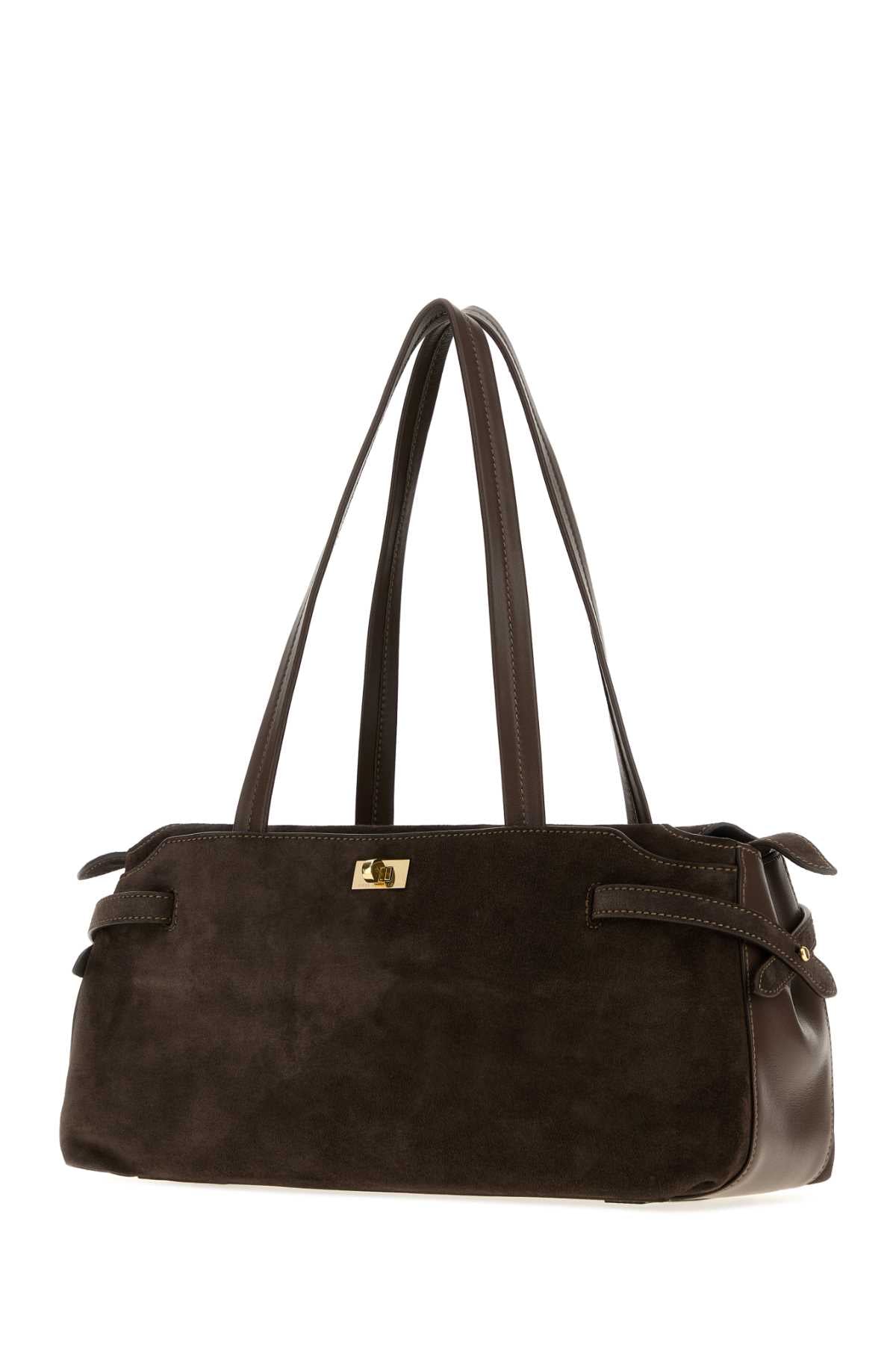 Anya Hindmarch Women Brown Suede Wilson Shoulder Bag ANYA HINDMARCH