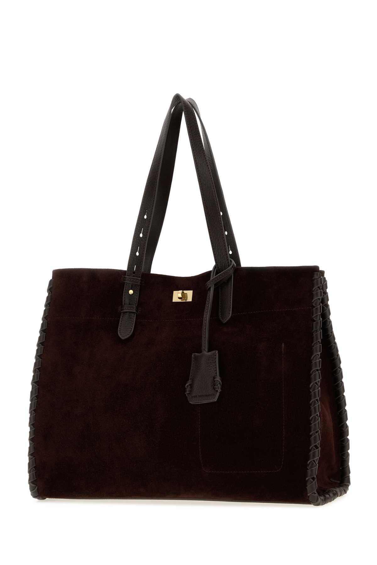 Anya Hindmarch Women Grape Suede Mortimer Shopping Bag ANYA HINDMARCH
