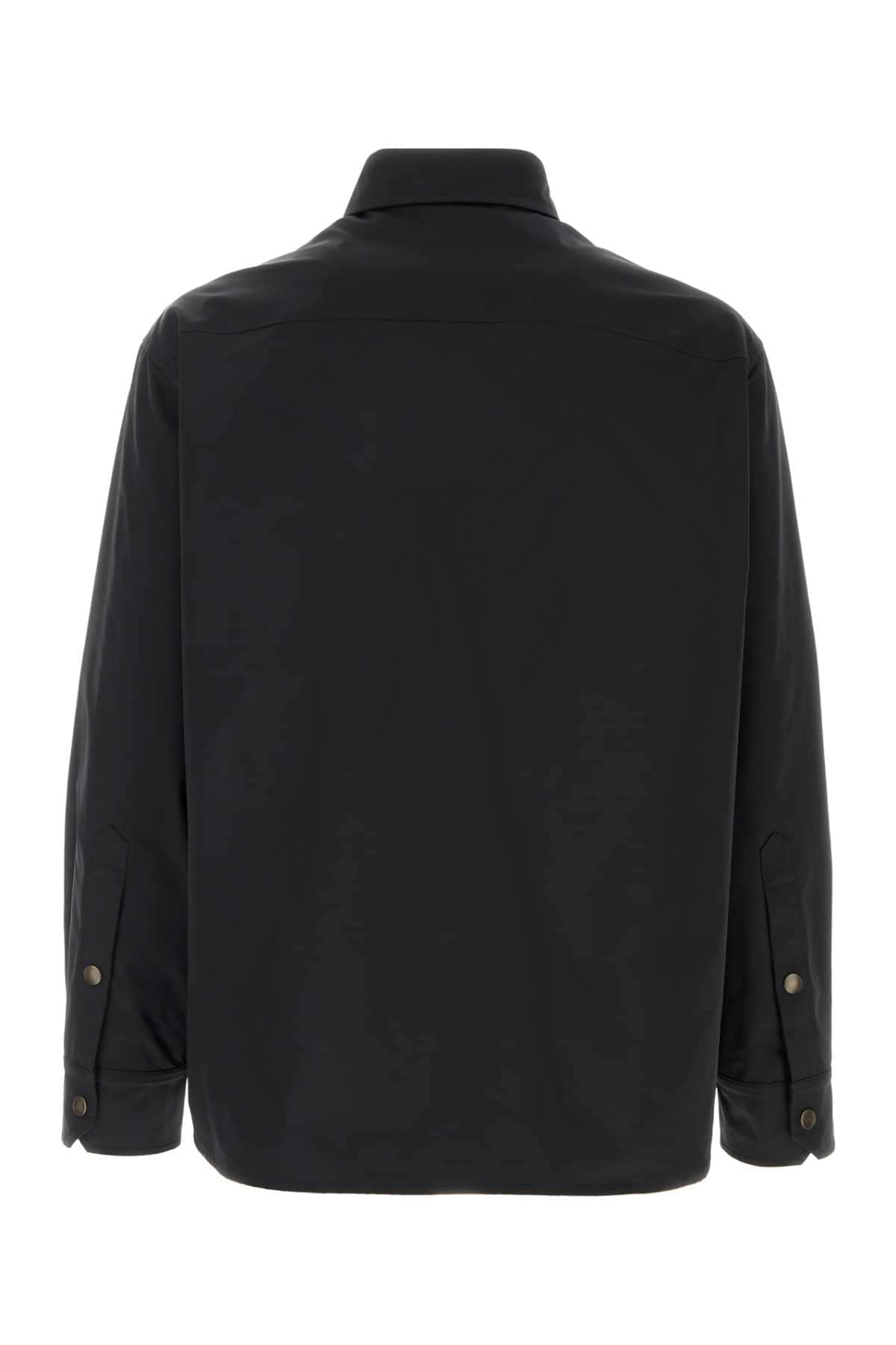 Valentino Garavani Men Black Stretch Polyester Shirt VALENTINO GARAVANI