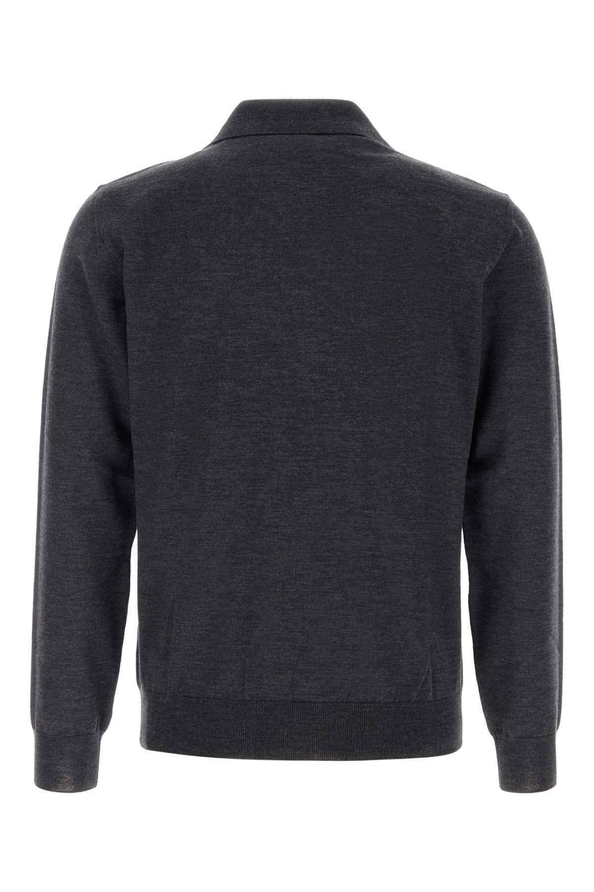 Valentino Garavani Men Charcoal Wool Polo Shirt VALENTINO GARAVANI