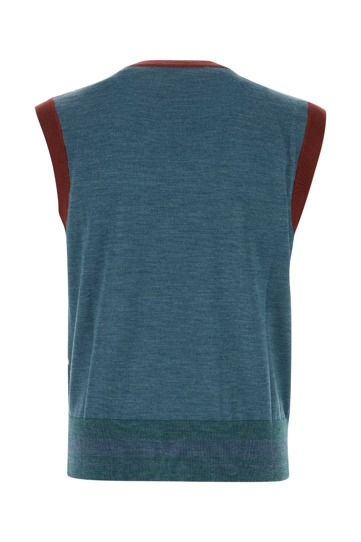 Vivienne Westwood Men Embroidered Wool Blend Argyle Vest VIVIENNE WESTWOOD