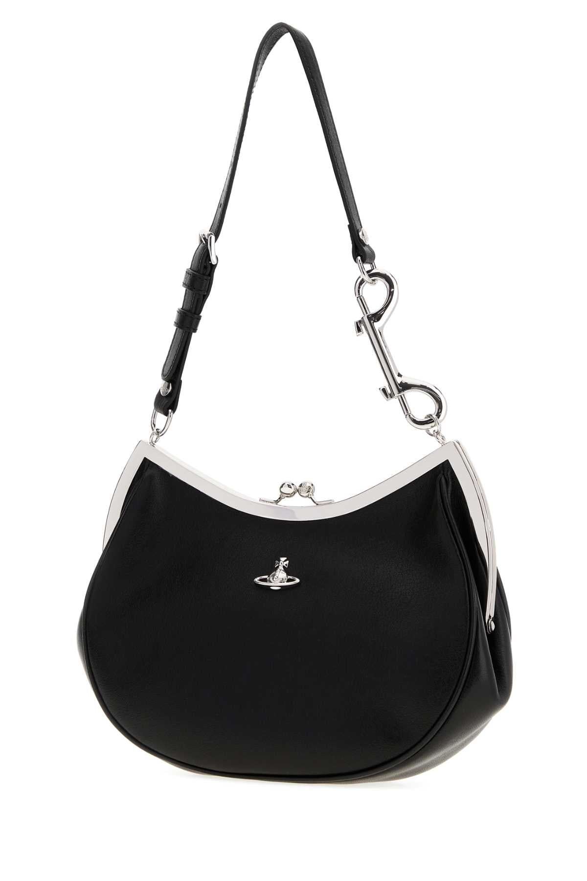 Vivienne Westwood Women Black Leather Charm Frame Purse Shoulder Bag VIVIENNE WESTWOOD