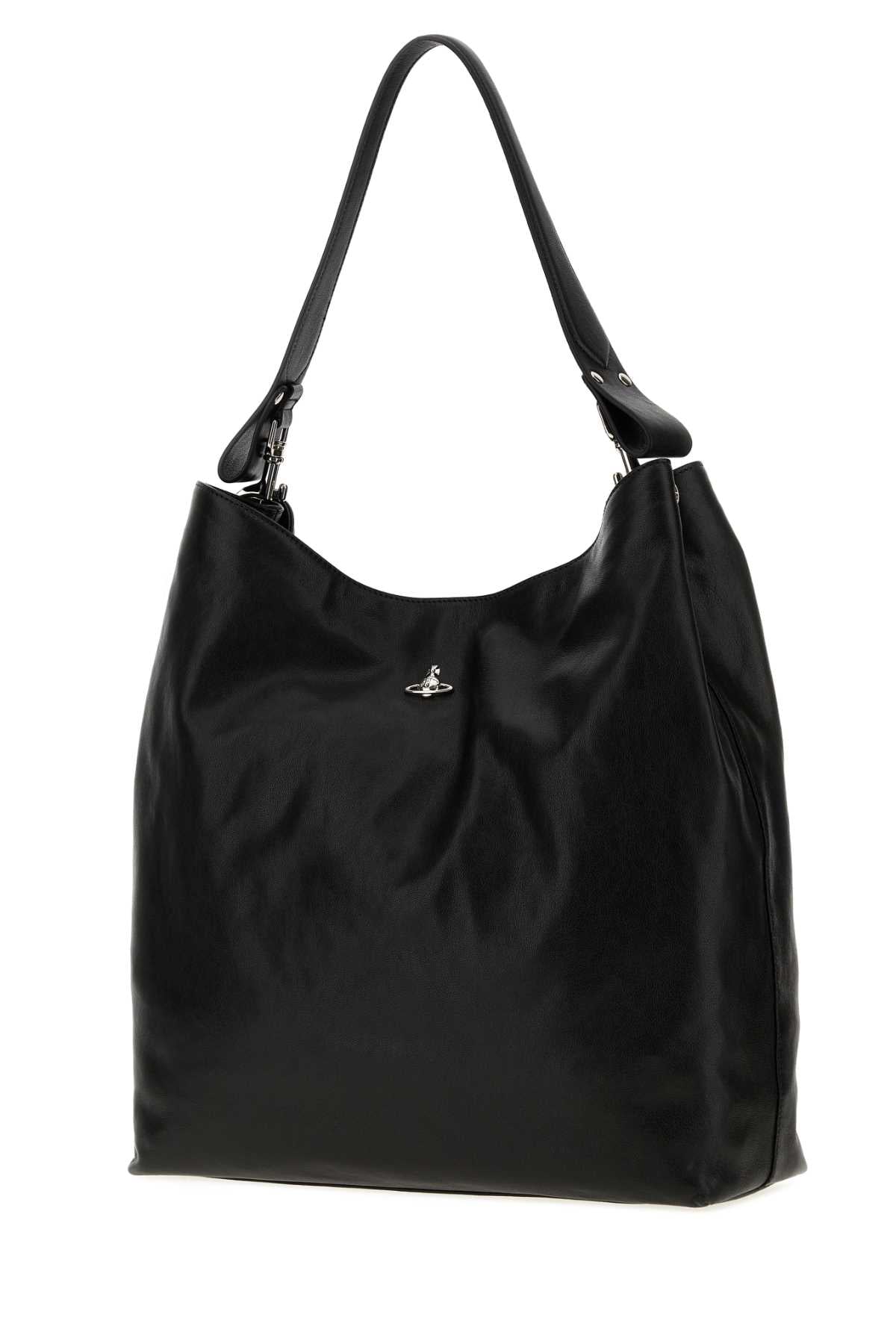 Vivienne Westwood Women Black Leather Large Lottie Shopping Bag VIVIENNE WESTWOOD