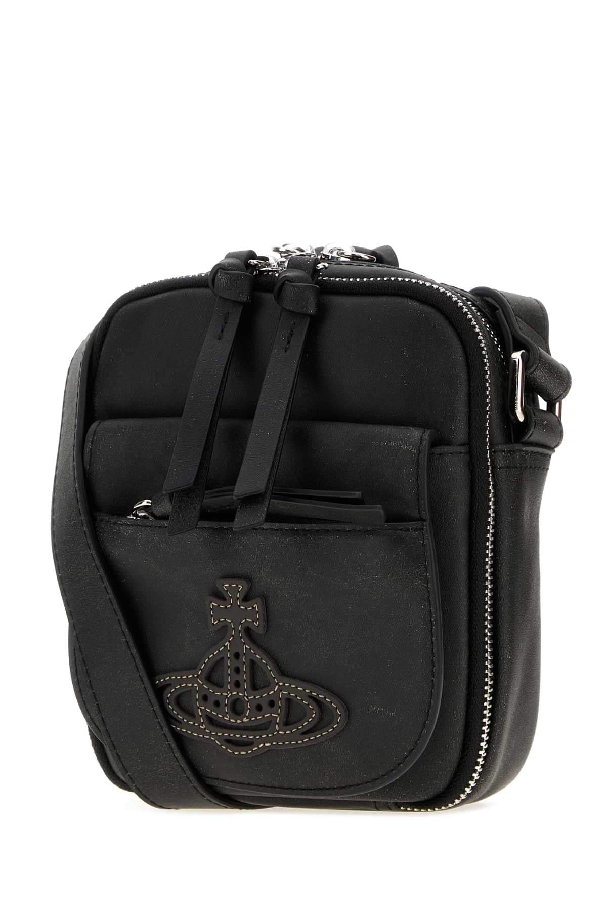 Vivienne Westwood Women Black Leather Small Eton Crossbody Bag VIVIENNE WESTWOOD