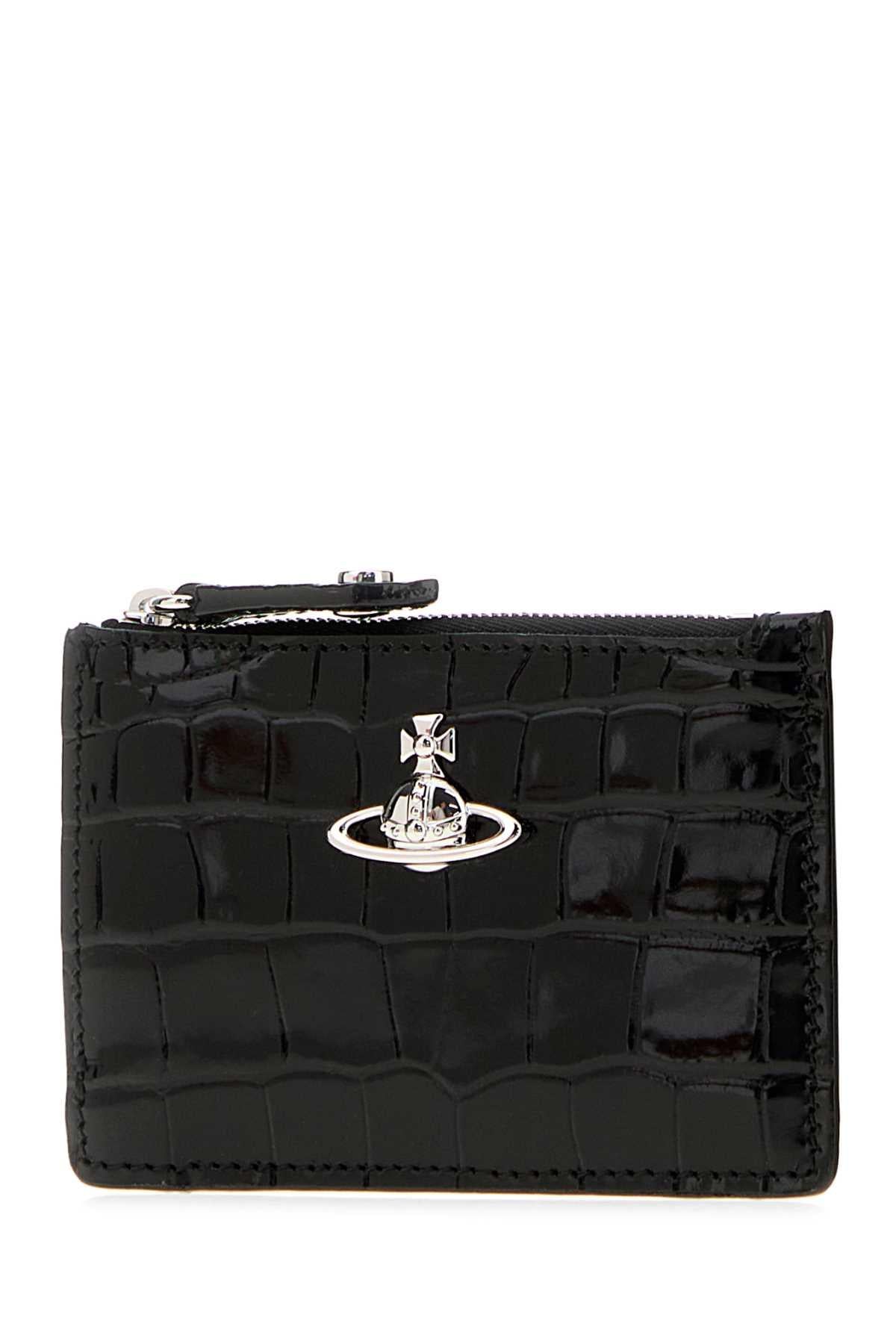 Vivienne Westwood Women Black Leather Coin Purse VIVIENNE WESTWOOD