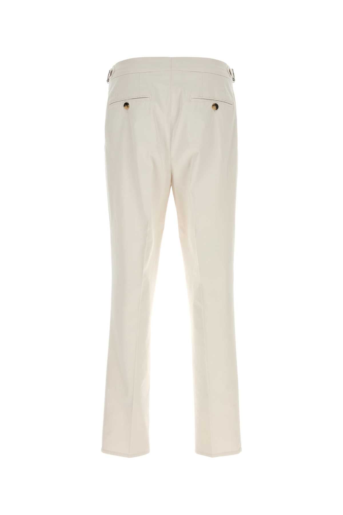 Brunello Cucinelli Men Chalk Stretch Cotton Pant BRUNELLO CUCINELLI