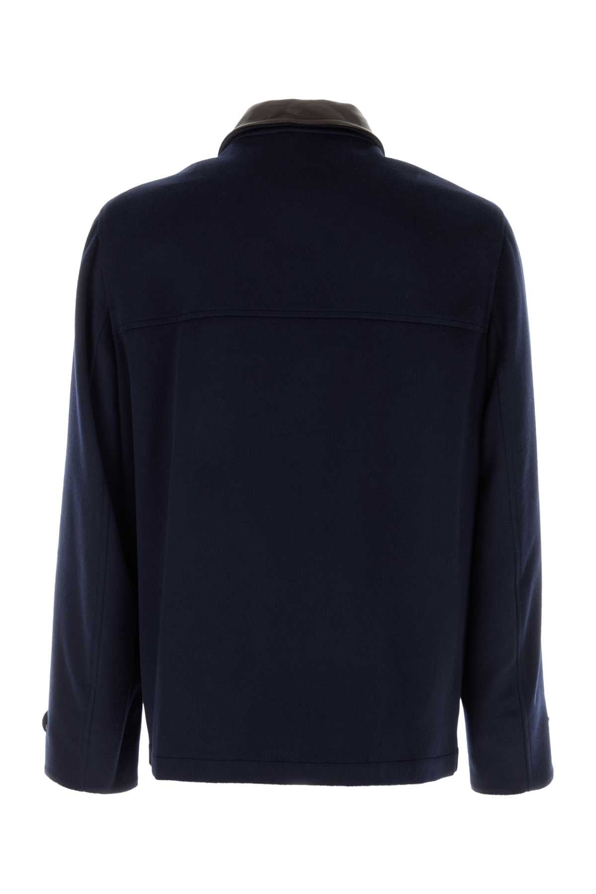 Brunello Cucinelli Men Navy Blue Wool Jacket BRUNELLO CUCINELLI