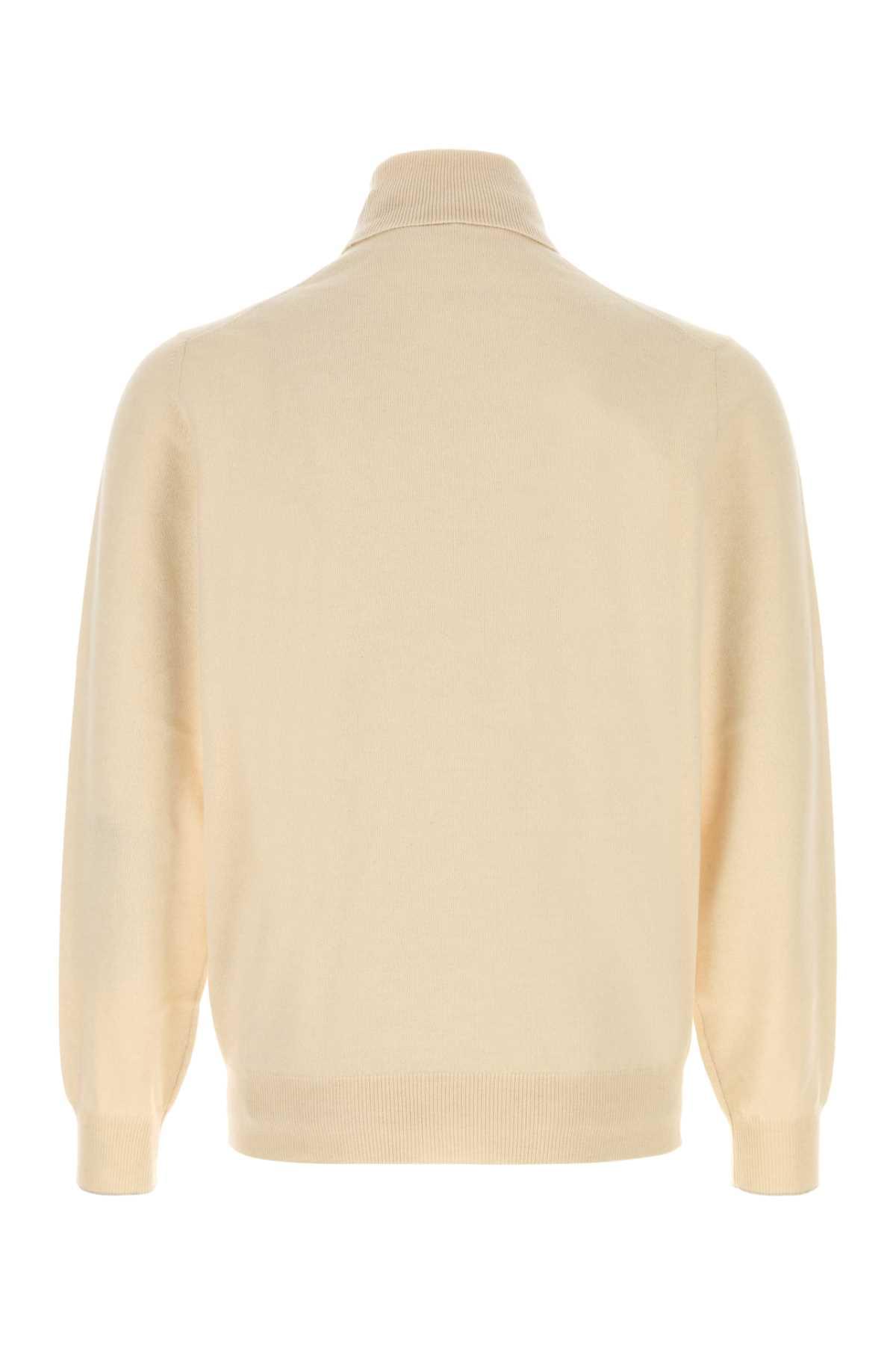 Brunello Cucinelli Men Sand Cashmere Sweater BRUNELLO CUCINELLI