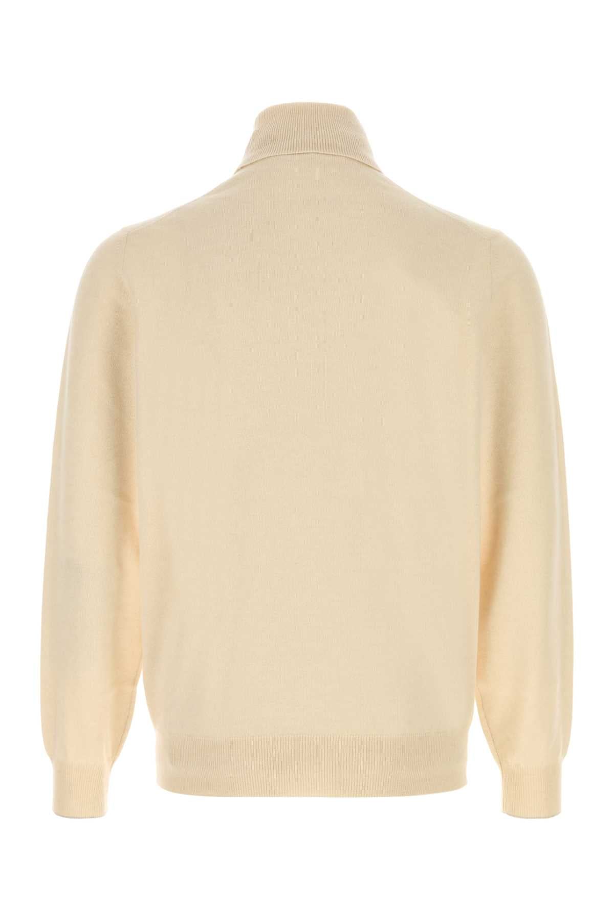Brunello Cucinelli Men Sand Cashmere Sweater BRUNELLO CUCINELLI