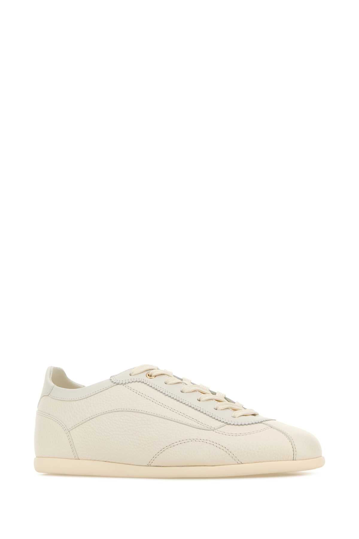 Brunello Cucinelli Men Ivory Leather Sneakers BRUNELLO CUCINELLI