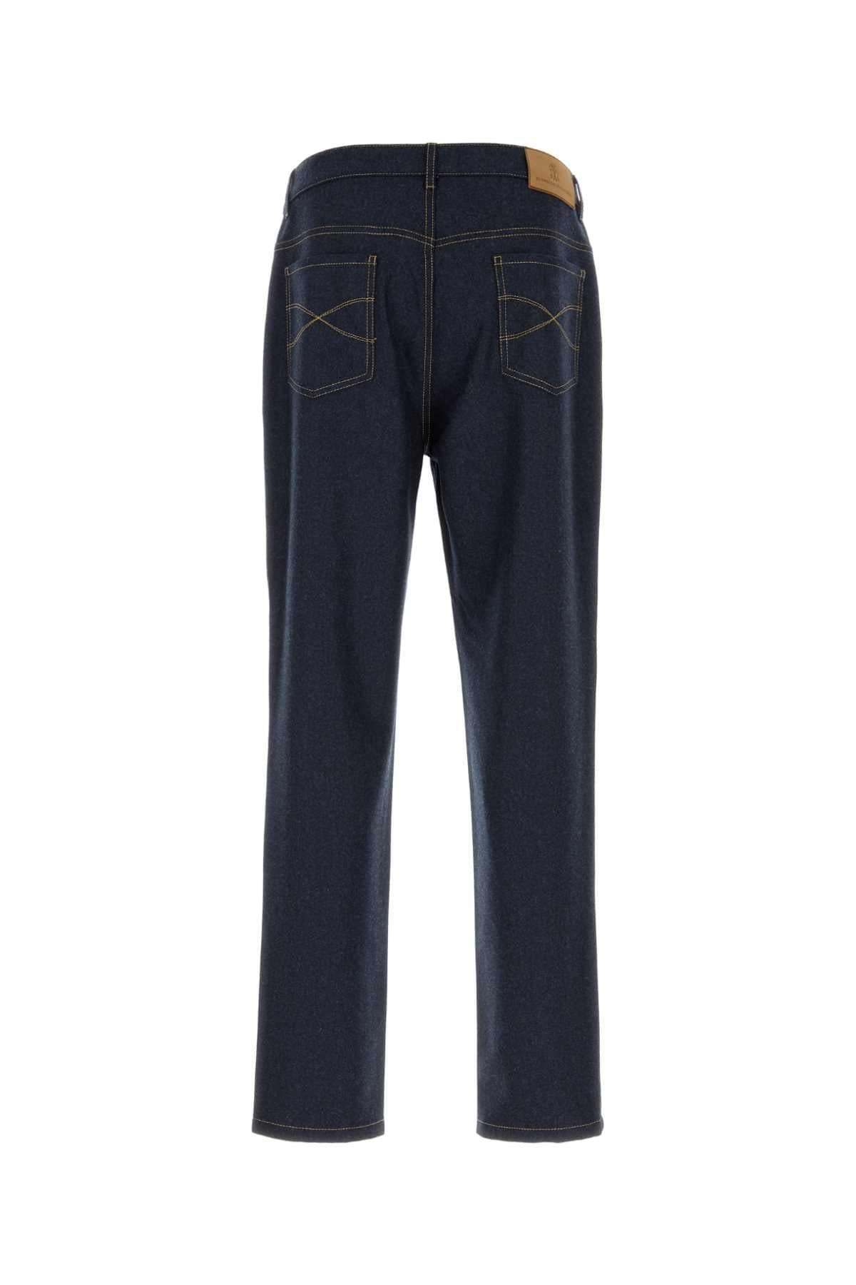 Brunello Cucinelli Men Dark Blue Felt Pant BRUNELLO CUCINELLI