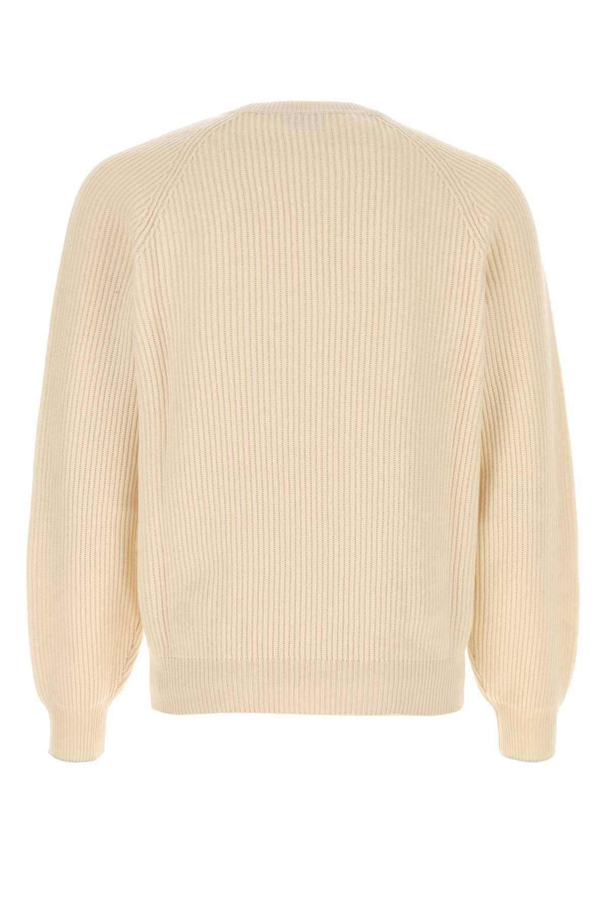 Brunello Cucinelli Men Cream Cashmere Sweater BRUNELLO CUCINELLI
