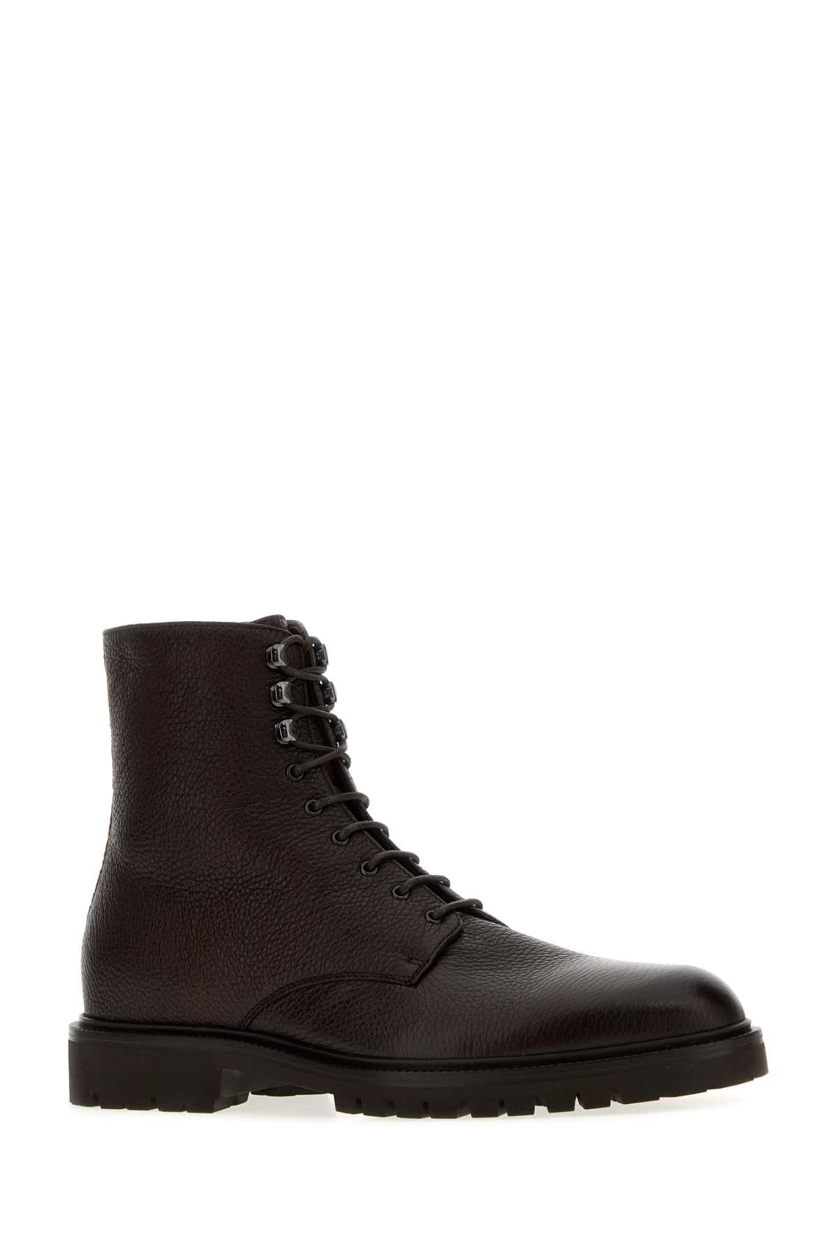 Brunello Cucinelli Men Chocolate Leather Ankle Boots BRUNELLO CUCINELLI