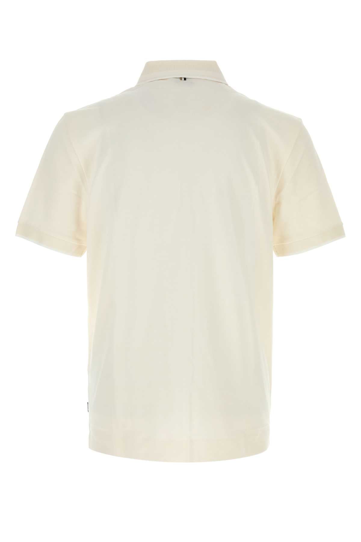 Boss Men Ivory Piquet Polo Shirt BOSS