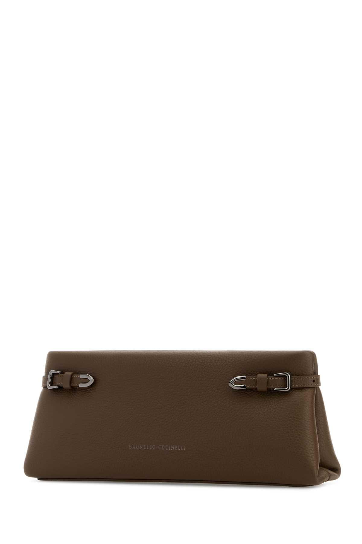 Brunello Cucinelli Women Mud Leather Clutch BRUNELLO CUCINELLI