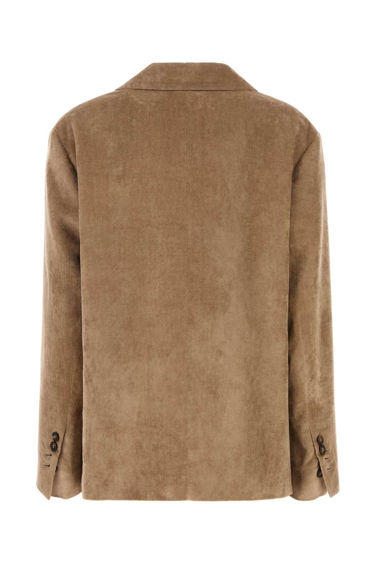 Brunello Cucinelli Women Cappuccino Velvet Blazer BRUNELLO CUCINELLI