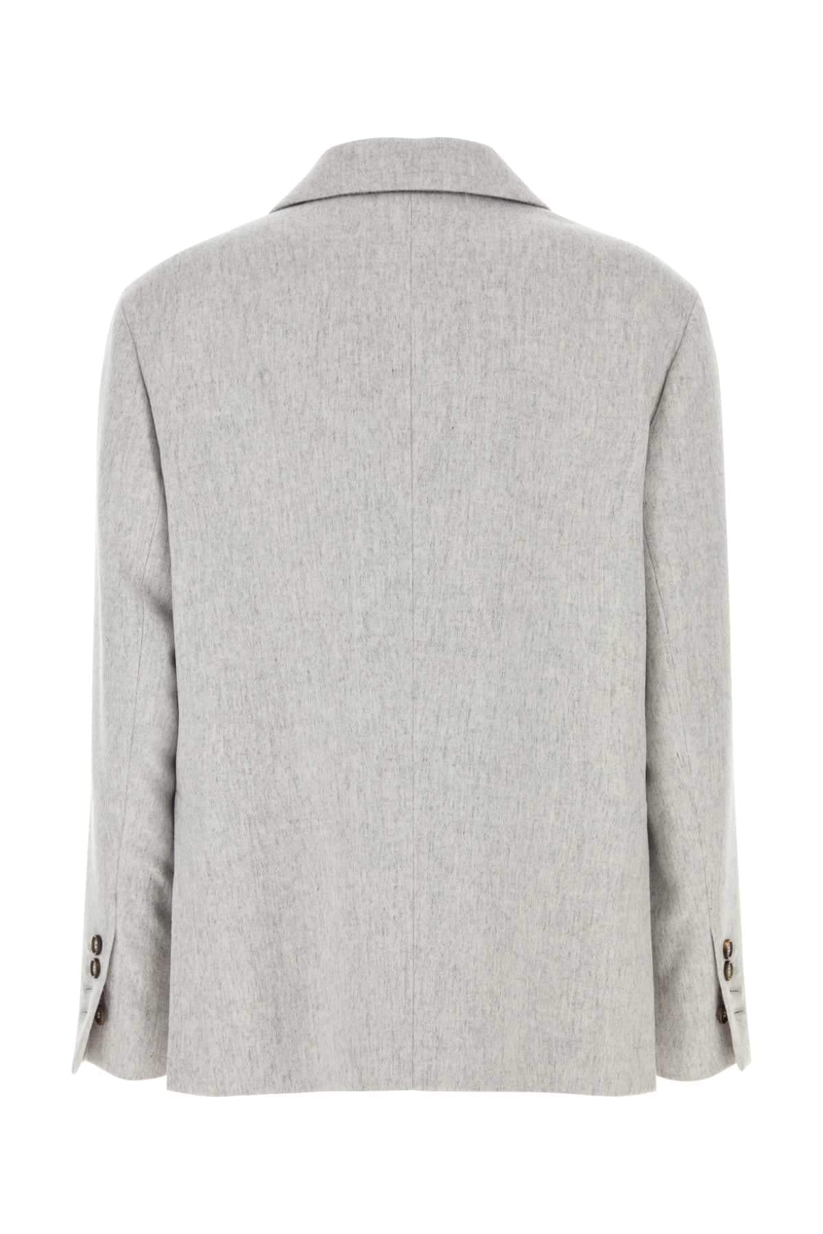 Brunello Cucinelli Women Light Grey Wool Blazer BRUNELLO CUCINELLI