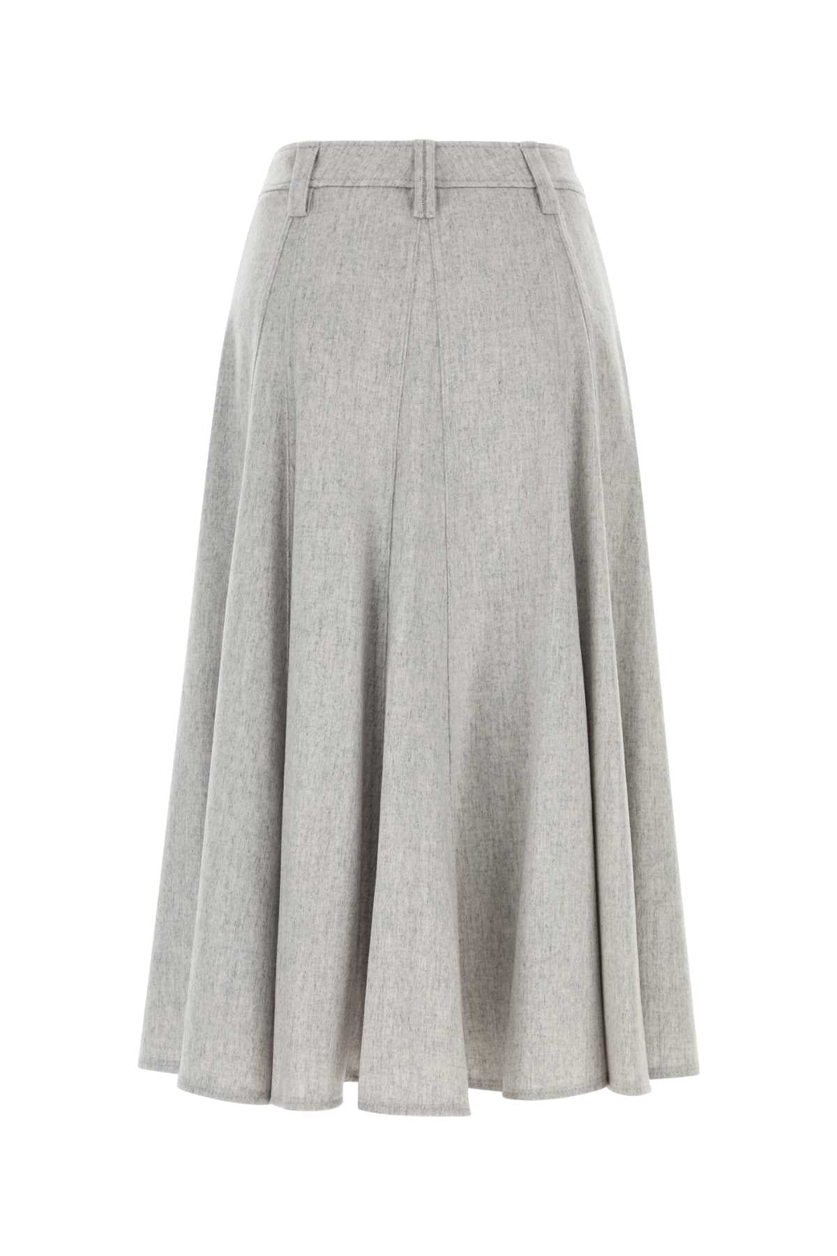 Brunello Cucinelli Women Light Grey Wool Skirt BRUNELLO CUCINELLI