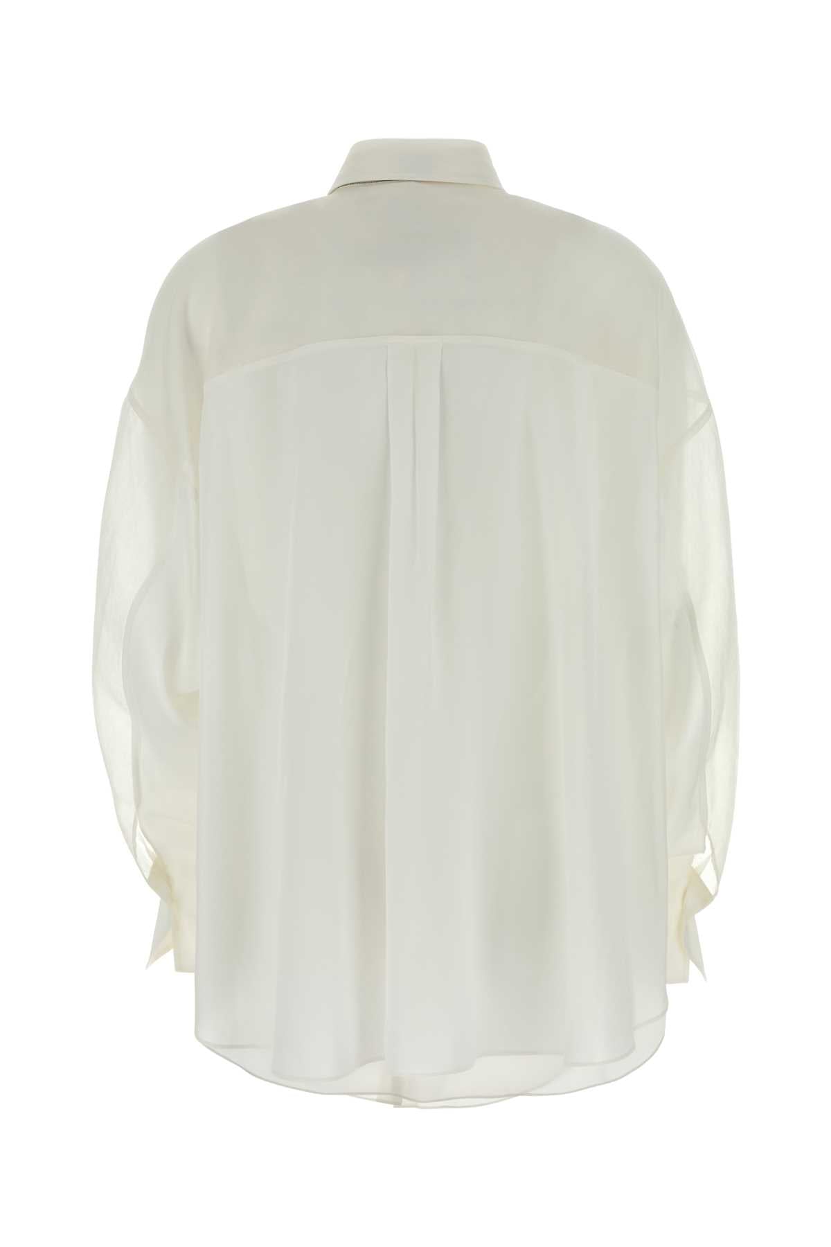 Brunello Cucinelli Women White Silk Shirt BRUNELLO CUCINELLI