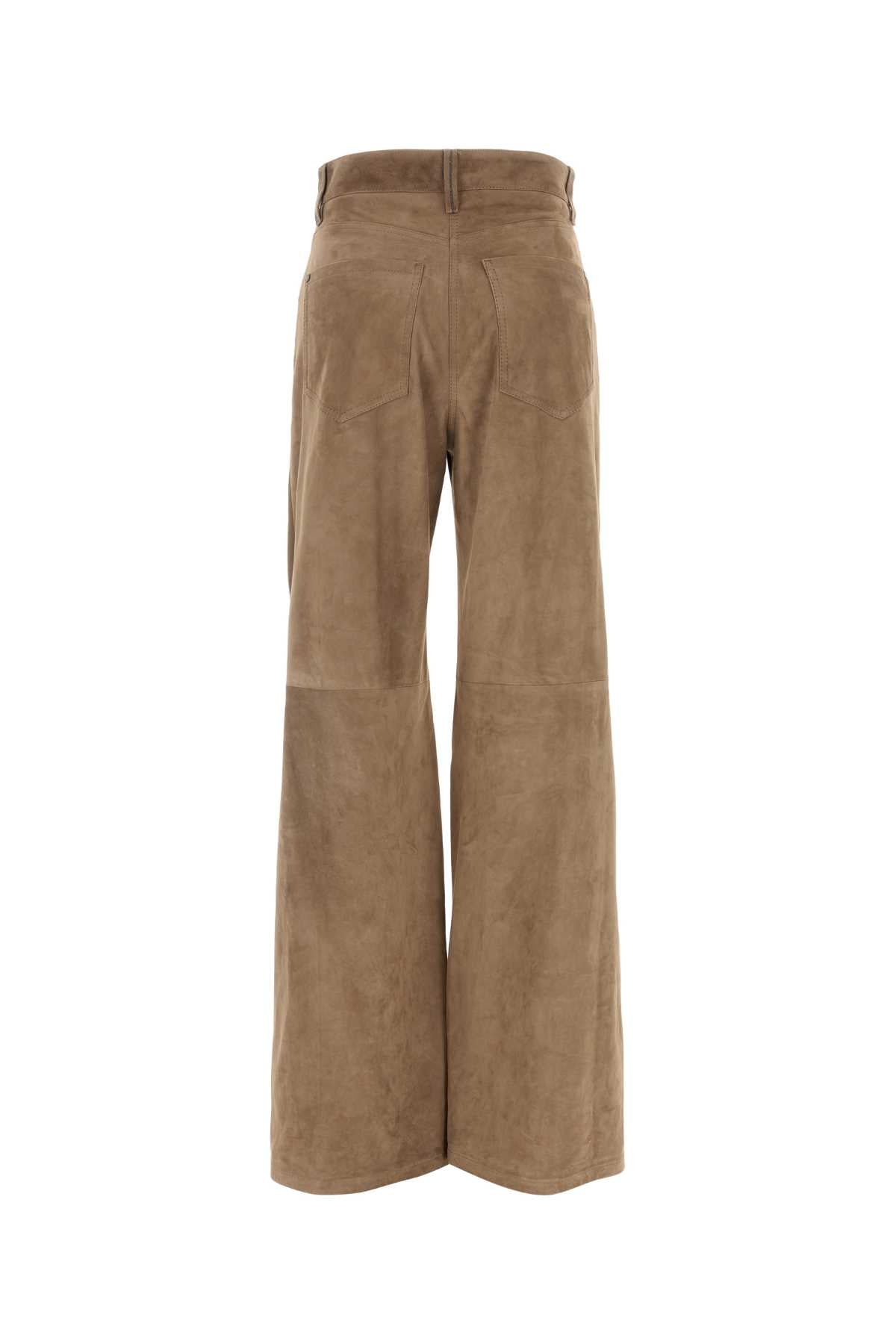Brunello Cucinelli Women Biscuit Suede Pant BRUNELLO CUCINELLI