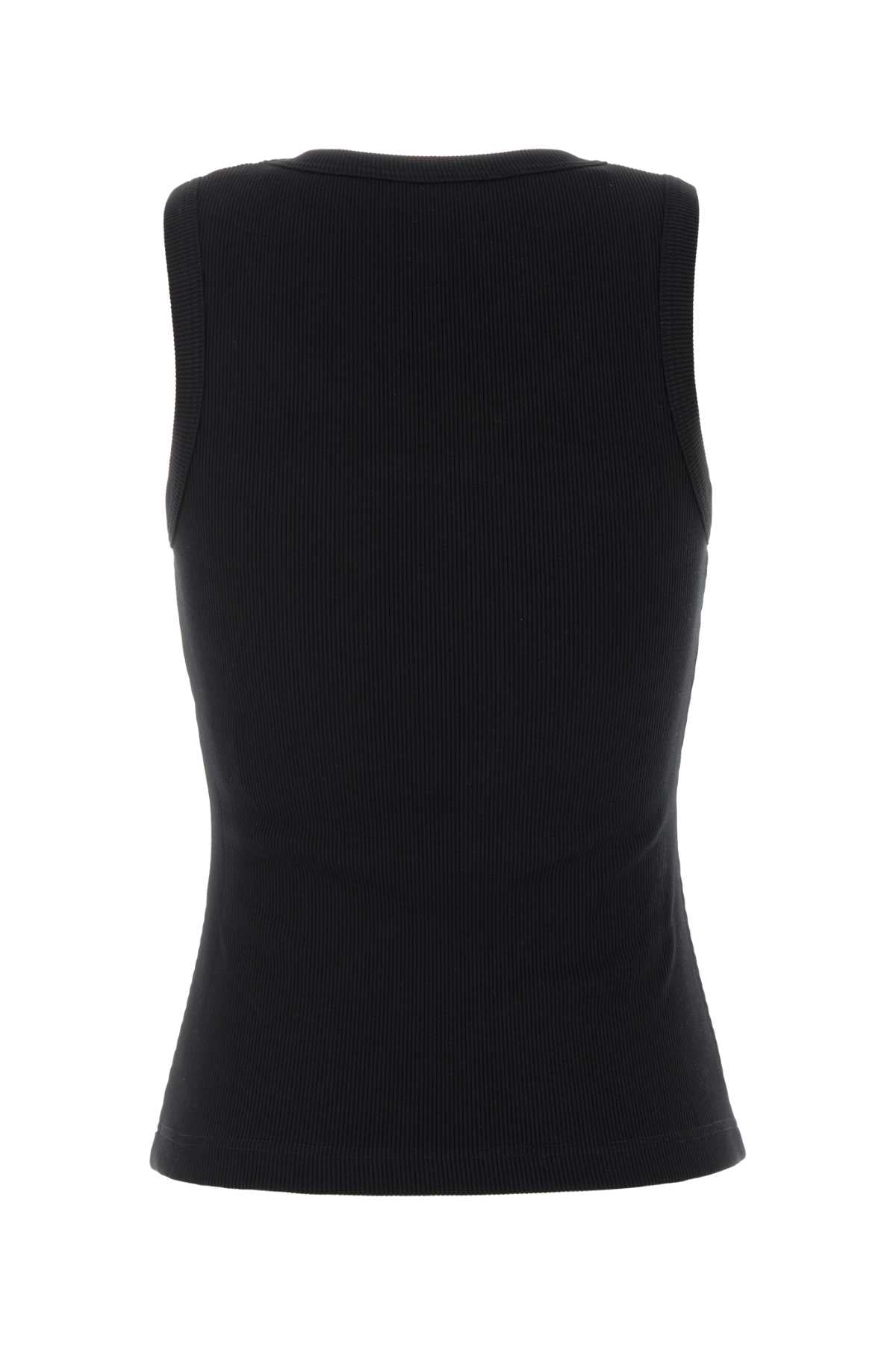 Alexander Mcqueen Women Black Stretch Cotton Tank Top ALEXANDER MCQUEEN