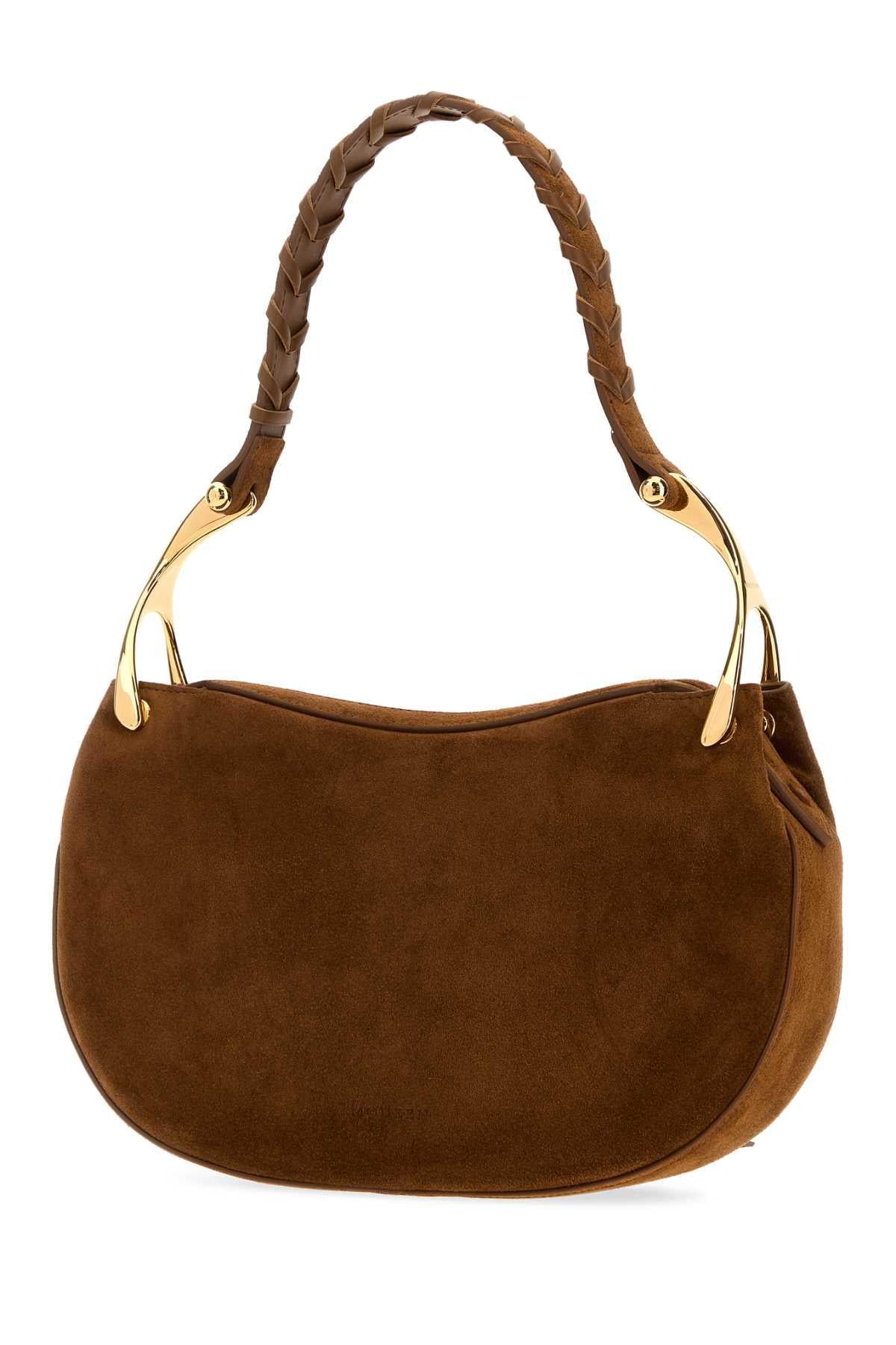 Alexander Mcqueen Women Brown Suede Wishbone Shoulder Bag ALEXANDER MCQUEEN