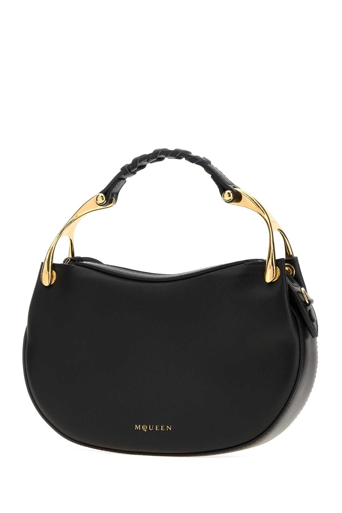 Alexander Mcqueen Women Black Leather Mini Wishbone Handbag ALEXANDER MCQUEEN