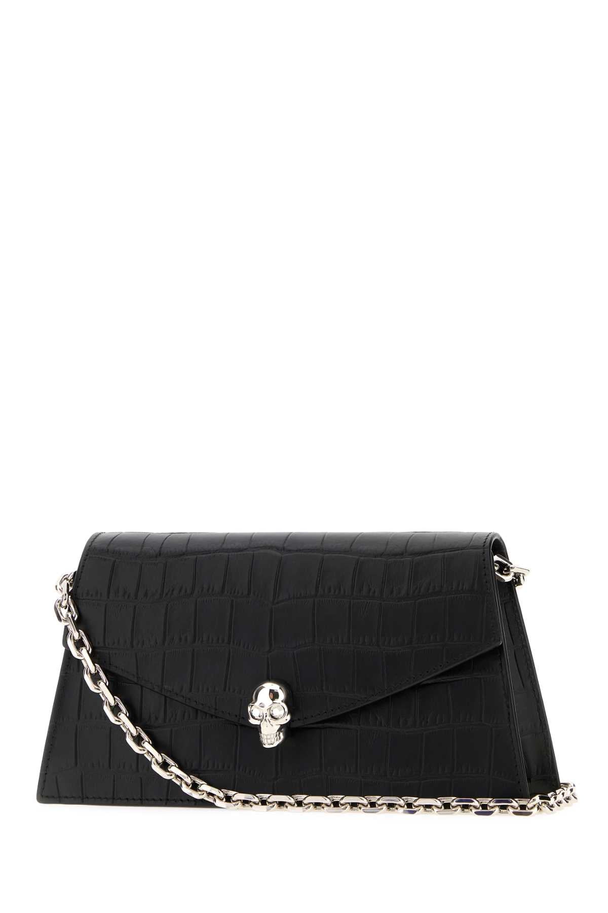 Alexander Mcqueen Women Black Leather Mini Skull Crossbody Bag ALEXANDER MCQUEEN