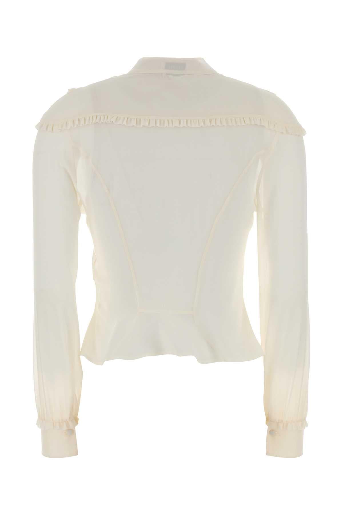 Alexander Mcqueen Women White Chiffon Shirt ALEXANDER MCQUEEN