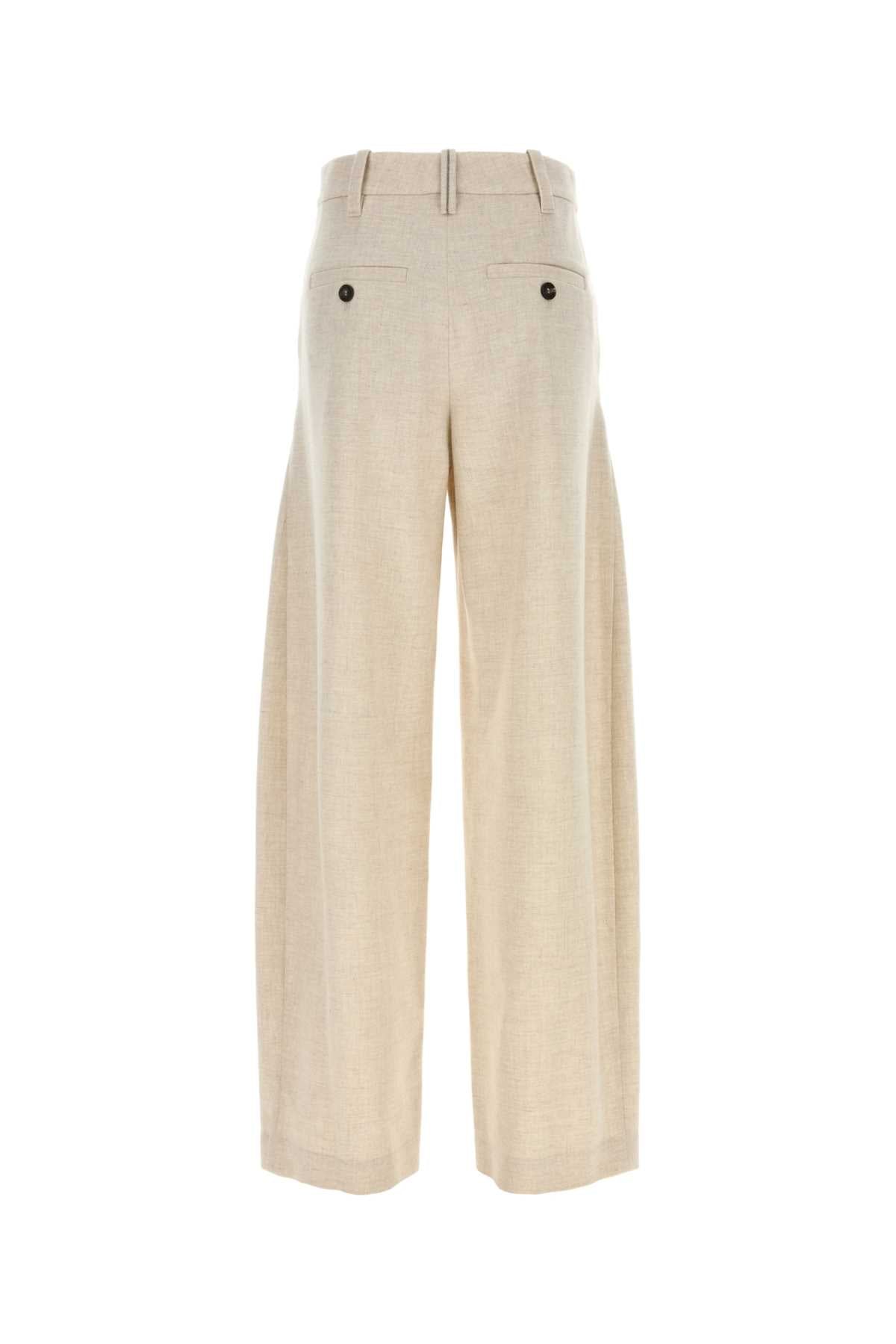 Brunello Cucinelli Women Beige Wool Blend Pant BRUNELLO CUCINELLI
