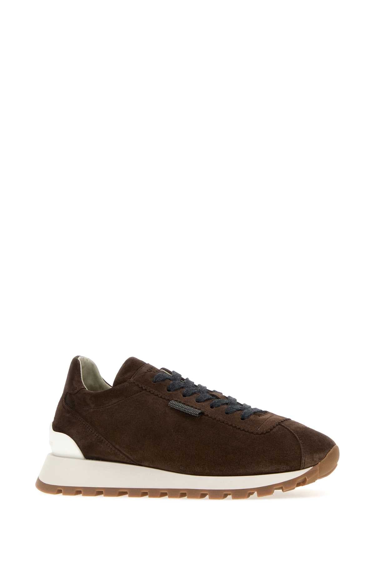 Brunello Cucinelli Women Brown Suede Sneakers BRUNELLO CUCINELLI