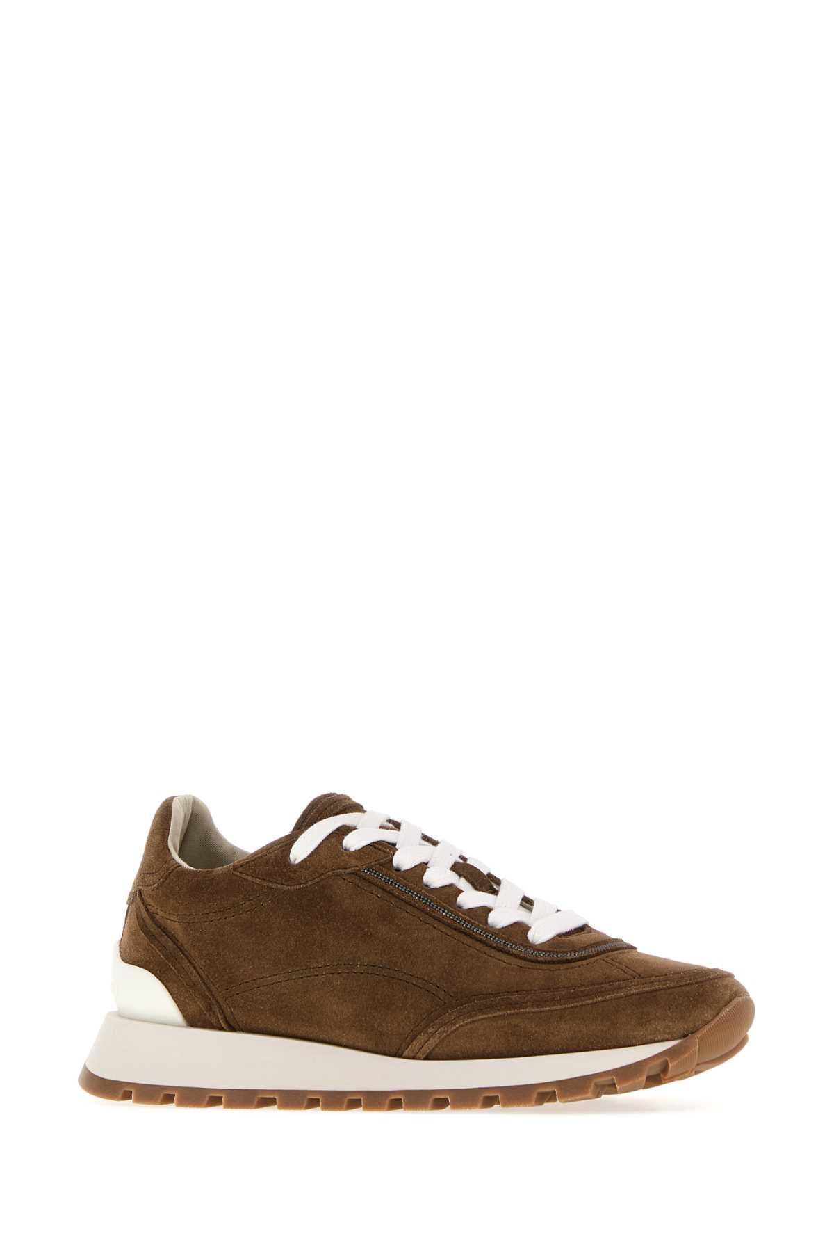 Brunello Cucinelli Women Brown Suede Sneakers BRUNELLO CUCINELLI