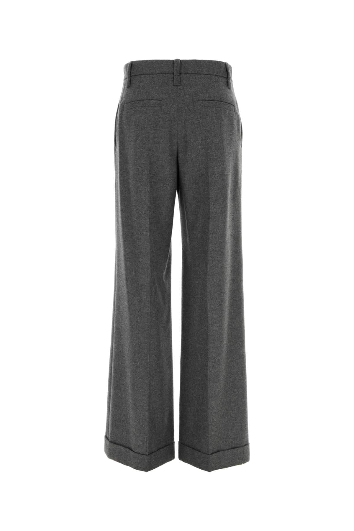 Brunello Cucinelli Women Dark Grey Wool Blend Palazzo Pant BRUNELLO CUCINELLI