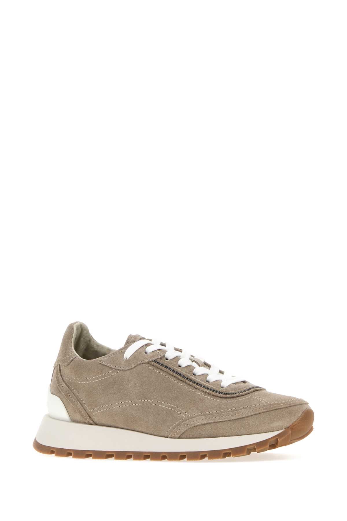 Brunello Cucinelli Women Dove Grey Suede Sneakers BRUNELLO CUCINELLI