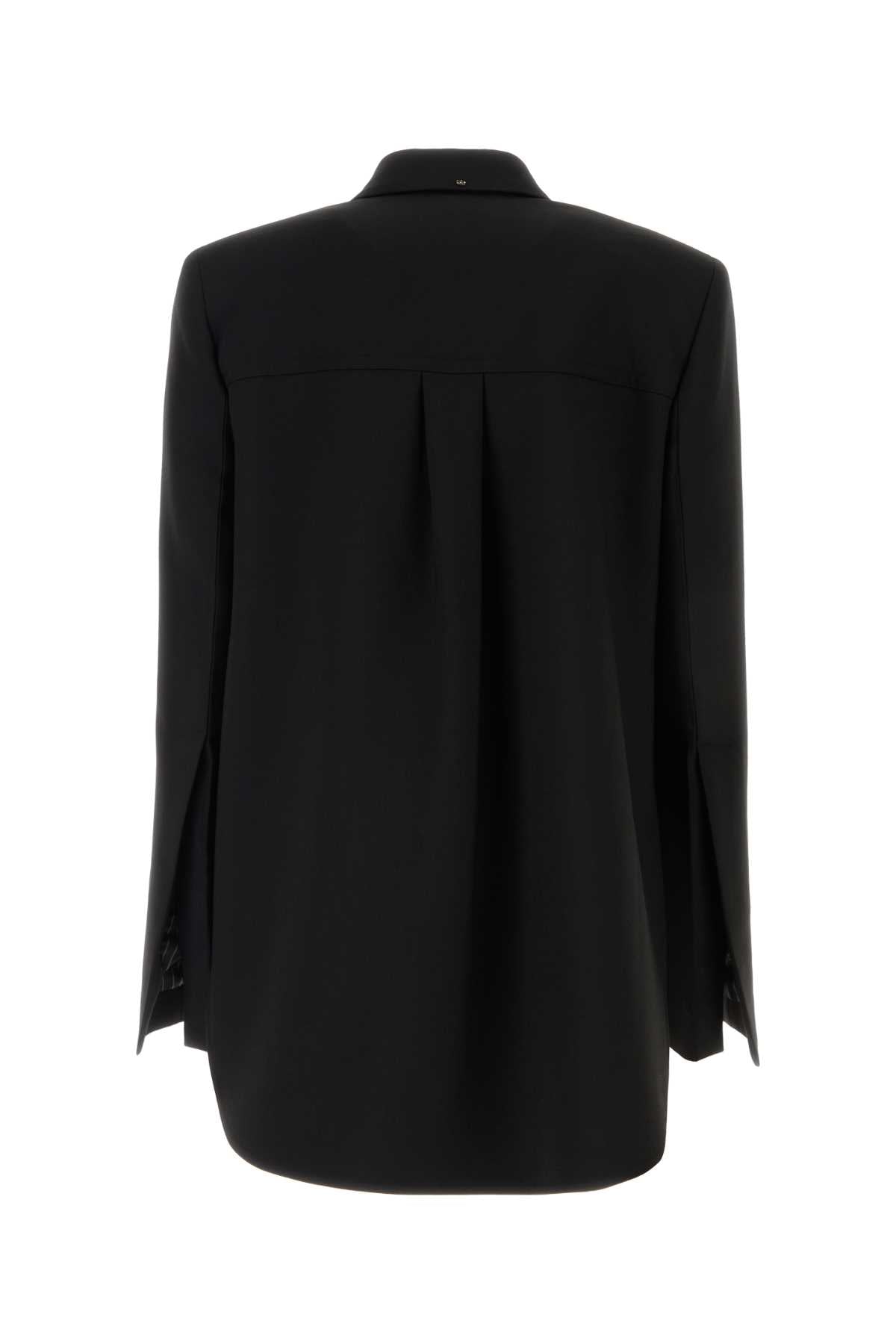 Sportmax Women Black Stretch Gabardine Gestro Blazer SPORTMAX