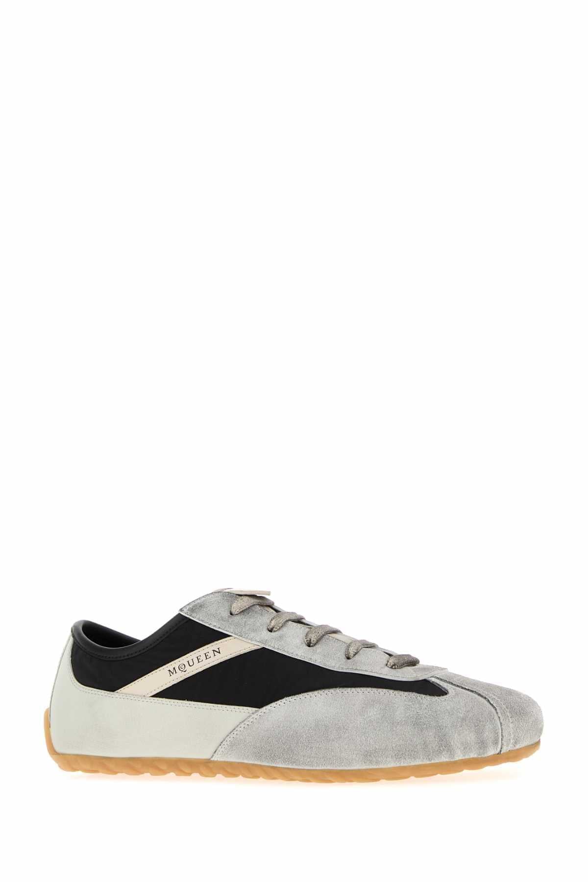 Alexander Mcqueen Men Two-Tone Leather And Fabric Boxe Sneakers ALEXANDER MCQUEEN