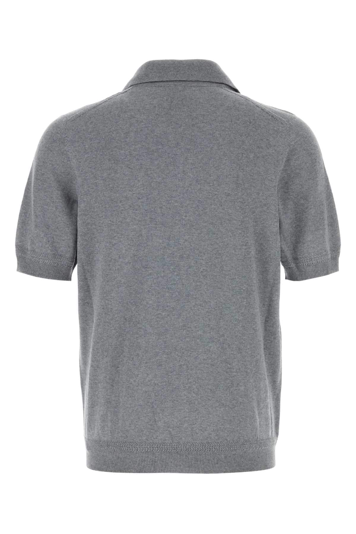 Alexander Mcqueen Men Grey Wool Polo Shirt ALEXANDER MCQUEEN